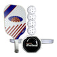 Pickleball Paddle Set Two Fiberglass Paddles & 4 White Balls with Black Bag Illusion By iPerform Brand