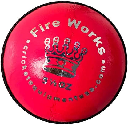 Cricket Ball Fireworks Pink Leather