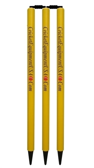 Cricket Wooden Set of 6 Stumps with Bails Color Yellow Standard Size