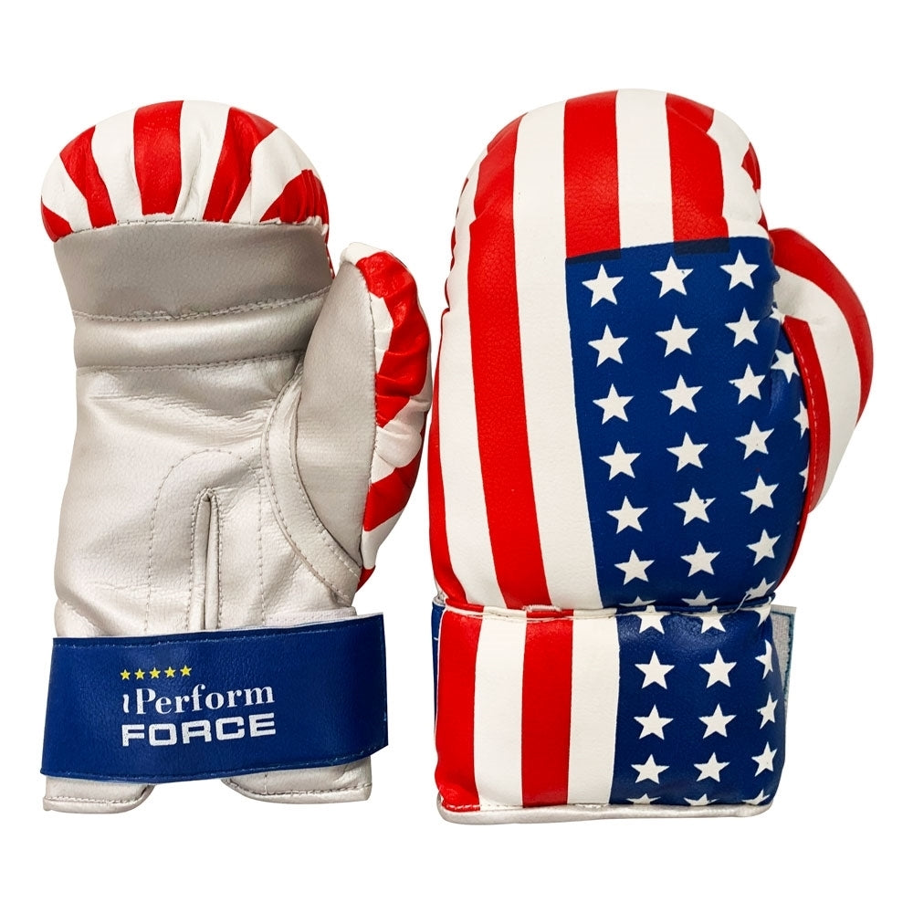 Boxing Set For Kids American & Russian Theme Boxing Gloves & Punching Bag