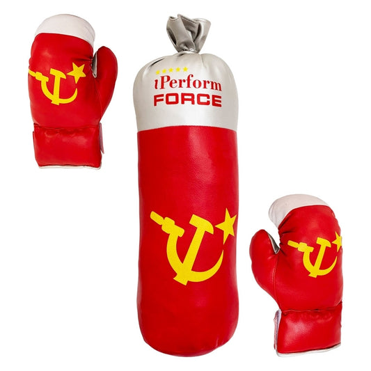 Boxing Gift Set for Kids Russian Theme Boxing Gloves & Punching Bag Martial Arts MMA