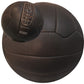 Deflated Antique Brown Soccer Ball Genuine Leather Oldie Size 5