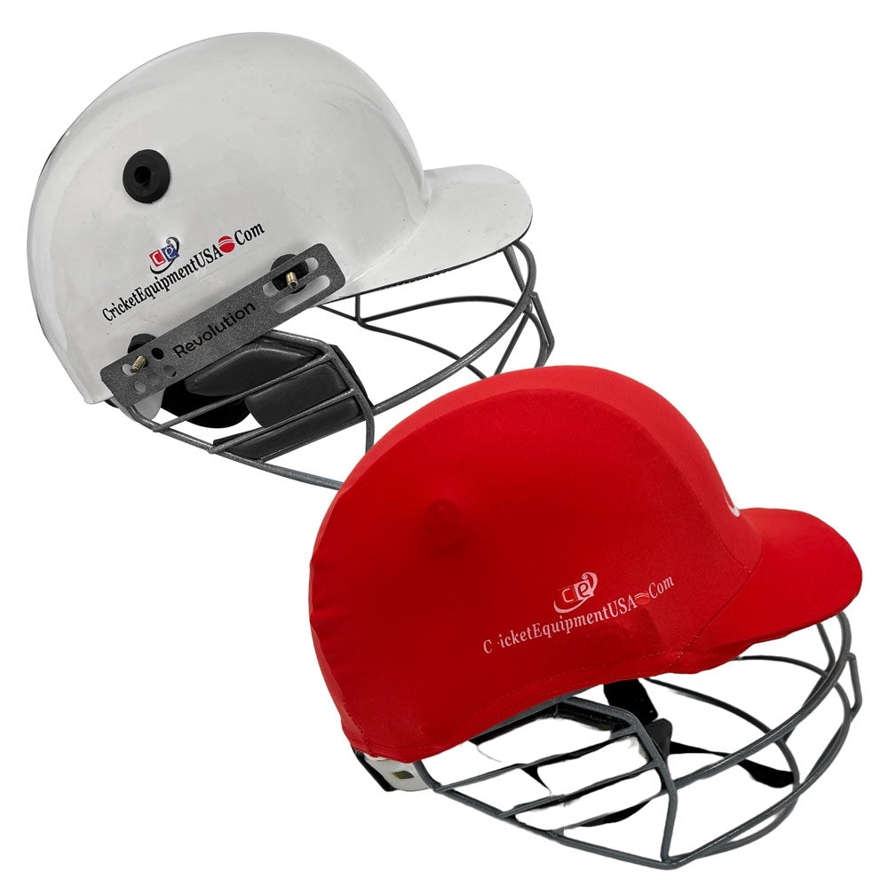 Cricket Helmet with Red Cover Multicolored Covers Range