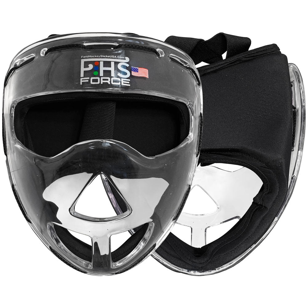Field Hockey Face Mask Clear Transparent Penalty Corner Black