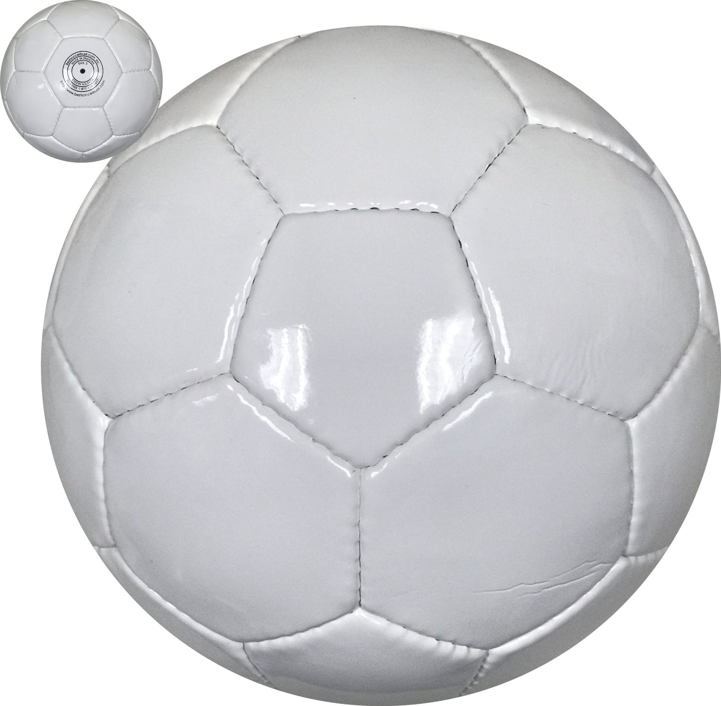All White Soccer Ball Size 5 Promo Ball Plain