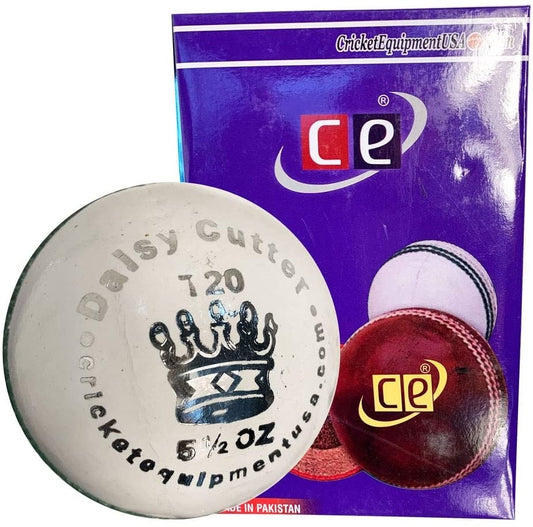 Cricket Ball T20 Daisy Cutter White Leather Six Pack