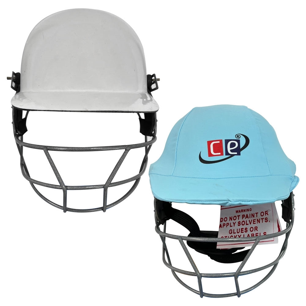 Cricket Helmet with Aqua Blue Cover Multicolored Covers Range
