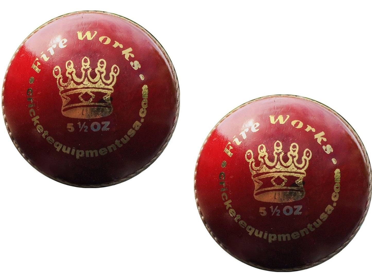 Cricket Balls Fireworks Red White Two Balls Pack