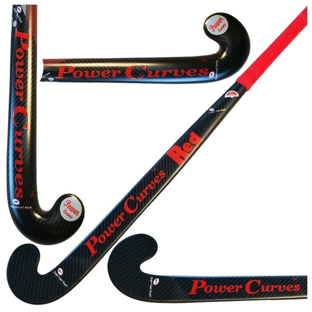 Outdoor Field Hockey Stick Red Curve Carbon Pro