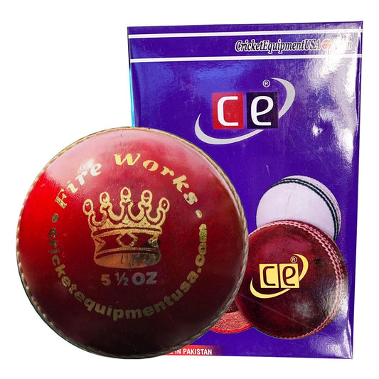 Cricket Ball Fireworks Red Leather Six Pack